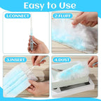 200 Pcs Disposable Dusters Refills Bulk Heavy Duty 180° Multi Surface Replacement Dusters for Cleaning Ceiling Fan with Microfibers Unscented (Bright Colors)