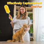 50 Pack 360° Dusters Refills for Swi-ffer Dusters with 4X Microfibers, Heavy Duty Efficient Duster Kit Disposable Refills with 1 Handle for Cleaning Furniture, Blinds, Ceiling Fans, Pet Hair