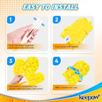 KEEPOW 6 Pack Reusable Duster Refill Compatible with Swiffer Hand Duster, Heavy Duty Duster Refills, 360 Degree Dusters Refills for Cleaning, Fleece Refill Ceiling Fan (Handle is Not Included)