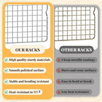 Cooling Racks for Cooking and Baking - 2 PCS 10" x 16" Grid Wire Baking Rack for Oven Cooking, Baking, Grilling, Roasting -Dishwasher Safe Bacon Rack- Fits Half Sheet Cookie Pan