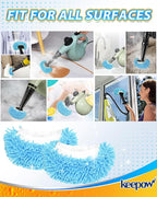 KEEPOW 4 Pack Reusable Steam Mop Pads Compatible with Bissell Steam Shot, PurSteam, Wagner Spraytech, Comforday Handheld Steam Cleaner, Universal Microfiber Cloths Steam Mop Pads, Washable Mop Pads