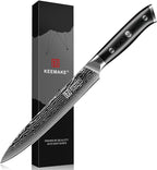 KEEMAKE Carving Knife for Meat, 8 Inch Ultra Sharp Damascus Kitchen Knives with G10 Ergonomic Handle, Brisket Knife for Meat Cutting, Japanese Knives for BBQ Ham Roast Turkey Vegetable