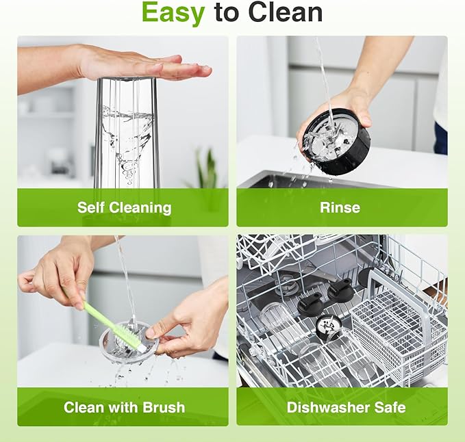 KOIOS Blender for Smoothies,Personal Blender for Shakes and Smoothies with 3 * 22oz To-Go Cups,22000 RPM Smoothie Maker,Detachable 6-leaf Blade Portable Blenders for kitchen,Black