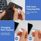 12 in 1 Phone Cleaning Kit, Airpods Cleaning Kit, Port Cleaner for iPad/Phone Charging Repair & Restore Tool,Multi Cleaner Tool Kit for USB C Port/Lightning Cables, Fix Unreliable Charging,White