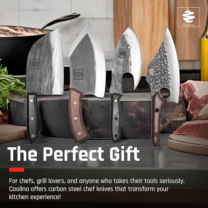 COOLINA Promaja Knife – Carving, BBQ, Meat Cutting, Slicing, Butcher & Chef Knife – Essential Kitchen Tool