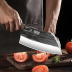 HOSHANHO 6 Inch Cleaver Knife, Hand Forged Vegetable Meat Cleaver, Full Tang Chopper Butcher Knife for Meat Cutting for Kitchen, Outdoor Cooking, Camping