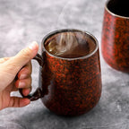 Hasense Red Coffee Mugs Set of 4, 12 oz Coffee Cups Ceramic, Latte Mug with Large Handle for Coffee, Tea, Milk and Chocolate,Easy Hold & Clean, Dishwasher & Microwave Safe