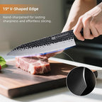 FINDKING Dynasty Series Japanese Chef Knife, Professional Kitchen Knife, 9Cr18MoV High Carbon Steel Blade, African Rosewood Octagonal Handle, Sharp, for Meat Cutting, 8 Inches