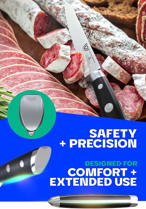 Dalstrong Serrated Utility Knife - 5.5 inch - Gladiator Series Elite - Forged High Carbon German Steel - Kitchen Knife Gift - Serrated Knife Blade - Sheath Included - NSF Certified