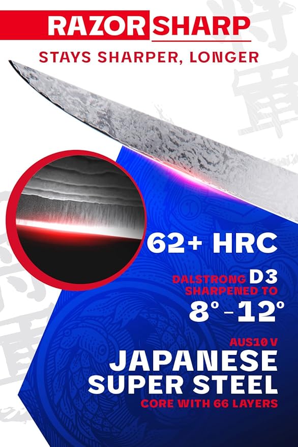 DALSTRONG Boning Knife - 8 inch - Shogun Series ELITE - Damascus AUS-10V Japanese Super Steel - Fillet Knife Gift - Meat Cutting, Carving, Bone, Trimming, Deboning - Black G10 Handle - Sheath Included