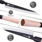 WILDMOK Sashimi Knife 10 Inch - Perfect Yanagiba Knife For Cutting Sushi, Fish Filleting & Slicing - German Steel Blade & Traditional Wooden Handle