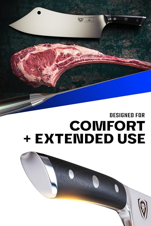 Dalstrong Chef & Cleaver Hybrid Knife - 12 inch Extra-Large - The Crixus - Gladiator Series Elite - HC German Steel - G10 Handle - Heavy Duty - w/Sheath - NSF Certified