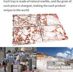 100% Natural Marble Serving Tray Luxury Marble Storage Tray for Home Decor Stone Tray for Bathroom/Kitchen/Vanity/Dresser,Plate Holder for Tissues, Candles, Towel