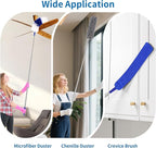 4PCS Dusters for Cleaning, Extendable Microfiber Duster with Extension Pole Up to 100'', Bendable Washable Cleaner Dusters for Cleaning Fan, High Ceiling, Blinds, Furniture, Car