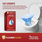 Toilet Tablets 4 Pack | Bleach & Chlorine Free, Dual-action Whitening with 1% Hydrogen Peroxide | Plumbers' Choice | Automatic Toilet Bowl Cleaner Tablets | Long-lasting Cleaning Supplies