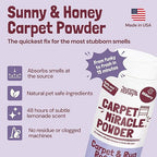 Sunny & Honey Carpet Freshener Powder - 20 Oz Pack, Wildberry Scent - Carpet Deodorizer Powder & Odor Eliminator for Upholstery, Furniture & Rugs, Kid & Pet Safe