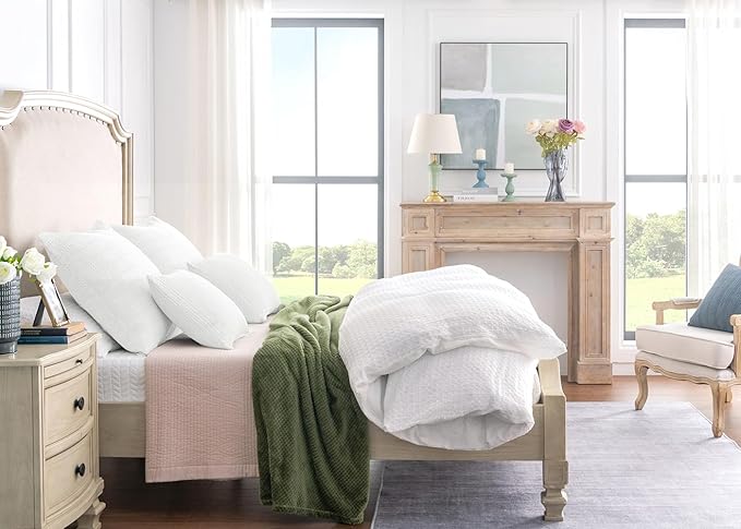 Off White Pillow Covers 18x18 Throw Pillow Covers Set of 2 Boho Decorative Pillow Shams Stone Washed Cotton Pillowcase for Couch Sofa Chair Bed Car