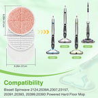 8 Pack Mop Pads Replacement Compatible with Bissell Spinwave 2124, 2039A, 2307, 23157, 23159, 20393, 20399 Hard Floor Spin Mop, 2 Soft Pads, 4 Scrubby Pads, 2 Heavy Scrub Pads