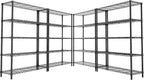 Storage Shelves, 4 PCS 36" L x 14" W x 72" H Heavy Duty Garage Wire Shelving Unit Loads 1750LBS, 5-Tier Adjustable Metal Industrial Utility Shelf Rack for Kitchen, Laundry Room, Basement