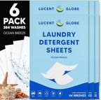 Laundry Detergent Sheets - Pre-Measured Laundry Sheets - Powerful Stain Removal - Gentle on Skin & Fabrics - Works in All Washers - Convenient. (Ocean Breeze - 384 Sheet Bulk Pack)
