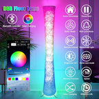2 Pcs Floor Lamp, 61'' Smart RGB LED Corner Lamp with Music Sync and 16 Million DIY Colors, 3 Color Temperature, APP & Remote Control, Color Changing Standing Floor Lamp for Bedroom Living Room