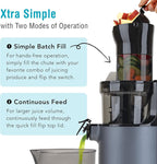 Shine SJX-1 Easy Cold Press Juicer with XL Feed Chute and Compact Body, Gray