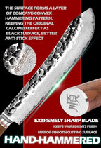 YOUSUNLONG Breaking Knives 10 inch Pro Bull Nose Butcher Knife Japanese Hammered Damascus Steel Natural Walnut Wooden Handle