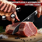 TIVOLI Chef Knife, 8 Inch Professional Cooking Knife, High Carbon Steel Ultra Sharp Deep Cutting Knife with Full Tang Ergonomic Wood Handle, Gift for Men Women Christmas