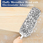 17.3" Handheld Microfiber Dusters for Cleaning-Detachable & Washable Head, for Furniture, Keyboards, Car Interiors, and Delicate Surfaces