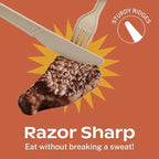 CORAL Light Brown 100% Compostable Knives - 120 Heavy Duty No Plastic Knives (7.0 inch) - Break Resistant with Smooth Edges, Ocean Friendly Alternative to Plastic Silverware - Biodegradable & Disposable Knives
