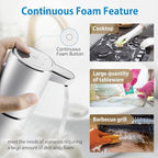 Automatic Foaming Soap Dispenser,4-Level Adjustable Foam, Wall Mount, USB Rechargeable,12.8oz/ 380ml,Touchless Hand & Dish Soap Dispenser for Bathroom, Kitchen,Hotel, Restaurant