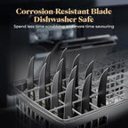 Steak Knives Set of 8, 4.7 Inch Dishwasher Safe Non Serrated Dinner Knives, Razor Sharp for Precise Cutting, Non-Stick Blade & Non Rust, Easy to Maintain Ideal for Home Restaurant Party