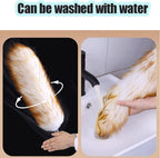 Lambswool Feather Duster with Extension Pole up to 85inch,Extendable Feather Duster Used for Cleaning High Ceiling Fan, High Ceilings,Furniture,Hard to Reach Areas