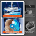 Spin Mop and Electric Bucket System, Unique Automatic Washing and Wring Electric Bucket, Upgrade Spin Mop Bucket with 2 Microfiber Cloths,Suitable for Hardwood Tile Marble Floor-White