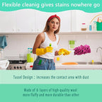 8 Pack 6 Layer Fleece Duster Refills for Swiffer Hand Duster, Zero Waste, 360-degree Cleaning，Reusable and Washable Replacement Dusters for Cleaning Ceiling Fan Hardwoods and Furniture(Dark Color)