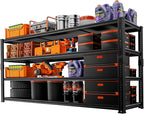 Storage Shelves Heavy Duty, 60" L x 24" W x 78" H Garage Storage Shelves Unit Loads 2960LBS, 4-Tier Adjustable Metal Industrial Utility Shelf Rack for Kitchen, Laundry Room, Warehouse, Basement