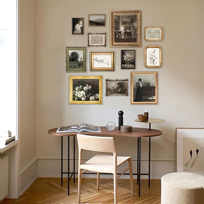 KBKBART Vintage Wall Art Prints, French Country Wall Decor Retro Countryside Landscape Canvas Painting, Classical Vintage Prints, Rustic Farmhouse Wall Art for Bathroom, Bedroom Living Room-UNFRAMED