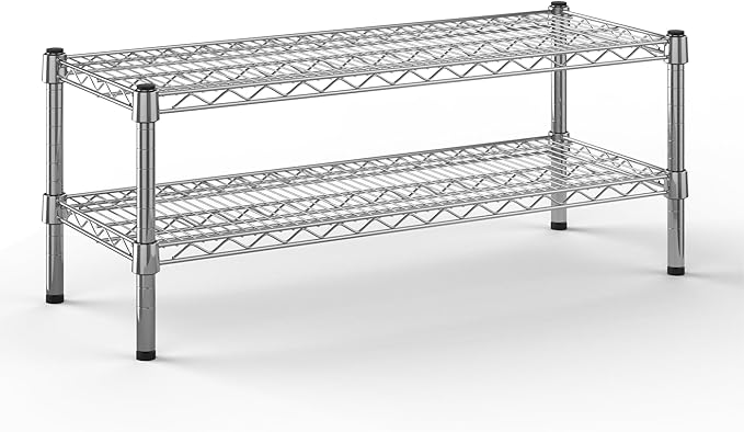 14" Deep x 36" Wide x 14" Height Wire Shelving Kit | 2-Tier | NSF Commercial Storage Rack Unit