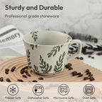 Ceramic Coffee Mug, 12 oz Novelty Unique Teacup with Handle, Stoneware Cup for Tea Mocha Latte Cappuccino Espresso (Leaf)