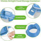 Rice Storage Container, 3 to 5Lbs Dry Food Airtight Container, Pet Dog Cat Food Canister, BPA Free Clear Plastic Kitchen and Pantry Organization Bin for Oatmeal, Grain, Cereal, Pasta, Flour