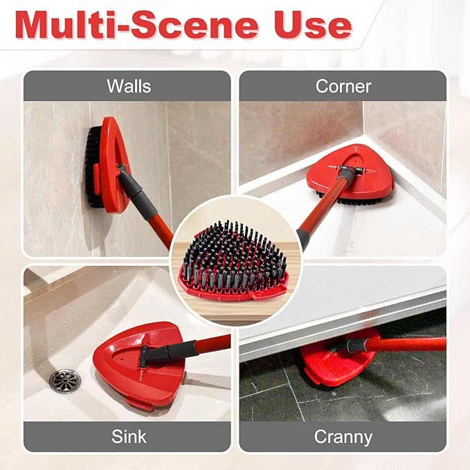 Scrubber Mop Head for Ocedar, Upgrade Scrub Brush for Ocedar, Spin Mop Scrub Brush Head for Ocedar EasyWring 1-Tank, More Bristles Scrub Brush Attachment for Bathroom, Deck, Kitchen Floor Cleaning