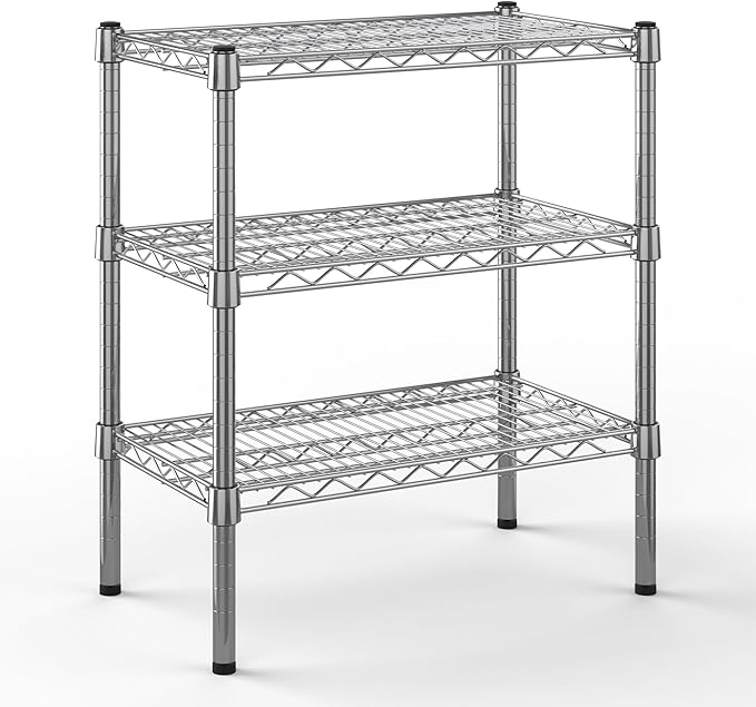 14" Deep x 24" Wide x 27" Height Wire Shelving Kit | 3-Tier | NSF Commercial Storage Rack Unit