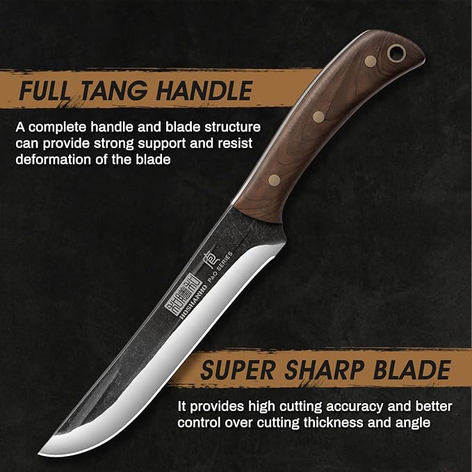 HOSHANHO 6.7 Inch Boning Knife for Meat Cutting, Super Sharp Fillet Knife for Fish, High Carbon Steel Hand Forged Butcher Knives for Brisket Trimming, BBQ, Camping
