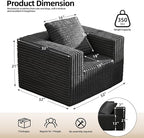 Single Cloud Sofa, Giant Bean Bag Chair with High Backrest & Wider Armrest, Foam Boneless Couch for Small Spaces, Comfy Furry Sofas with Pillows for Living Room, Bedroom, Apartment, Dorm, Office
