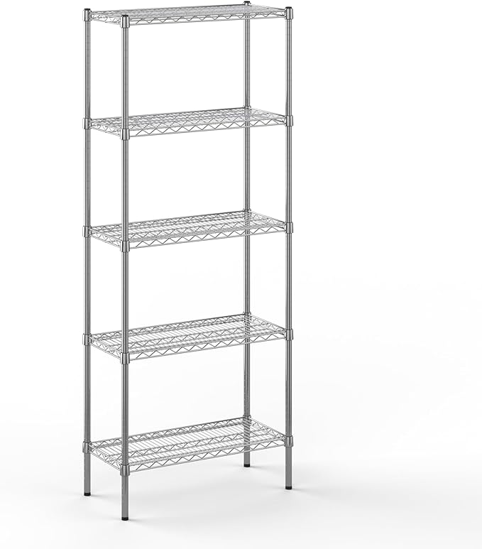14" Deep x 30" Wide x 74" Height Wire Shelving Kit | 5-Tier | NSF Commercial Storage Rack Unit