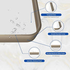 WEER 72x36 Inch Bronze Bathroom Mirror for Vanity, Brushed Bronze Metal Frame Mirror for Wall, Rounded Rectangle Bronze Frame Mirror with Tempered Glass, Anti-Rust (Horizontal/Vertical)