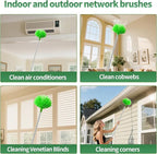 dusters for Cleaning extendable Long Handle，Webster Cobweb Duster with Extension Pole，Spider Web Remover Brush with Pole，Outdoor Web Cleaner Outside for use on Ceilings, cabinets, Walls, Light