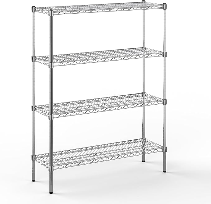 14" Deep x 42" Wide x 54" Height Wire Shelving Kit | 4-Tier | NSF Commercial Storage Rack Unit