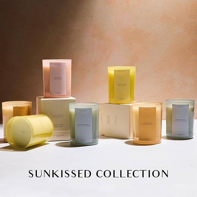 Rose & Sandalwood Scented Candle | Benevolence LA Sun-Kissed Collection | 11oz, 60-Hour Burn | Natural Soy Wax, Cotton Wick | Fall Scented Candles for Home, Elegant Gift – Beach Rose