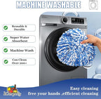 4 Pack Spin Mop Replacement Heads Compatible for O Ceda EasyWring 1-Tank Triangle System, Microfiber Mop Refills for 5.9inch Core,Deep Cleaning, Included Base and Handle